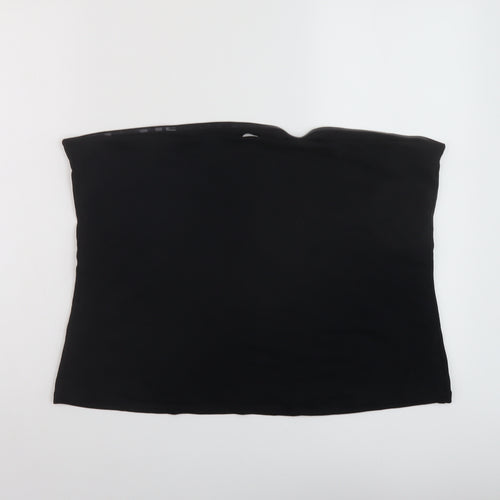 Marks and Spencer Womens Black Cotton Cropped Tank Size XL Off the Shoulder
