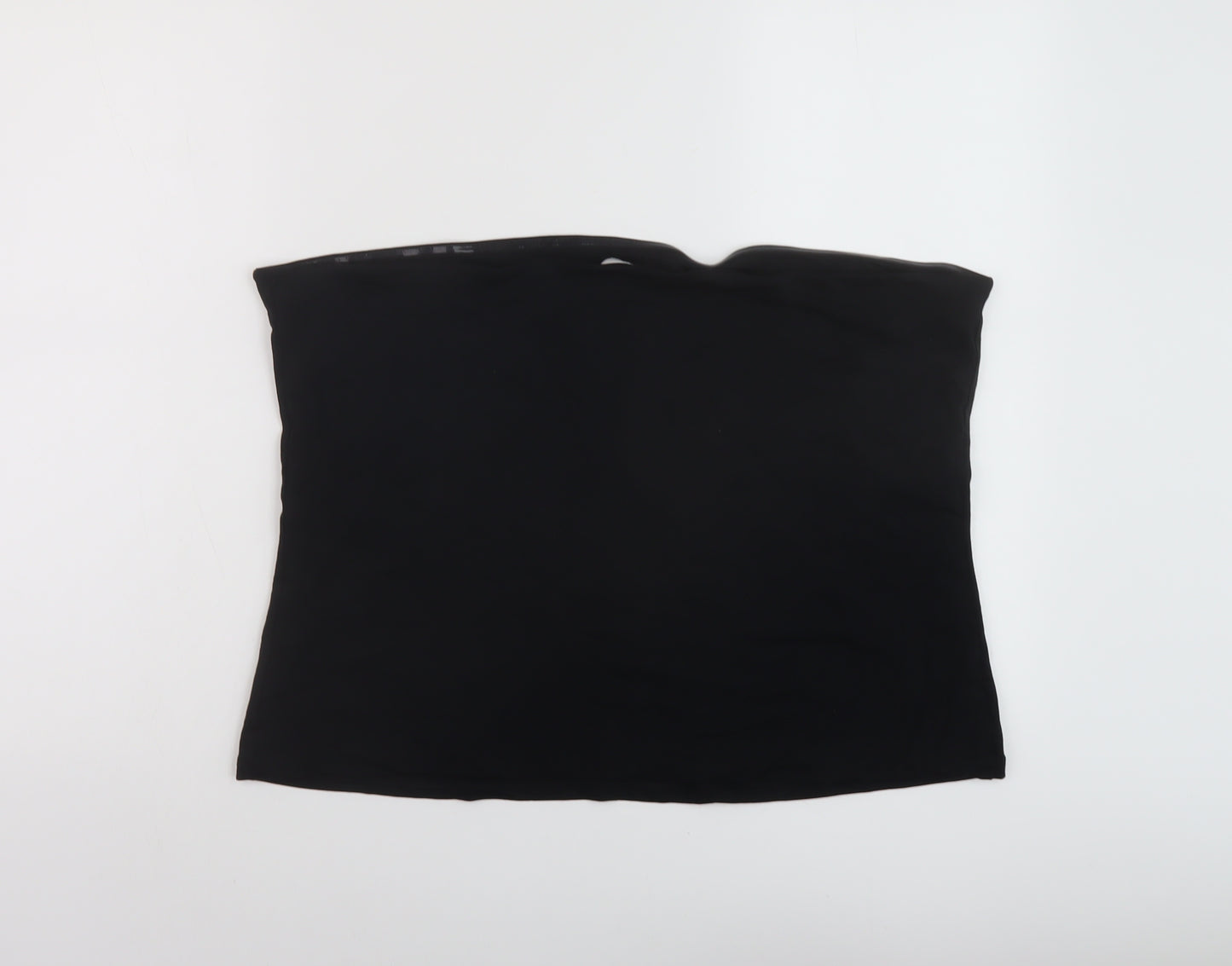 Marks and Spencer Womens Black Cotton Cropped Tank Size XL Off the Shoulder