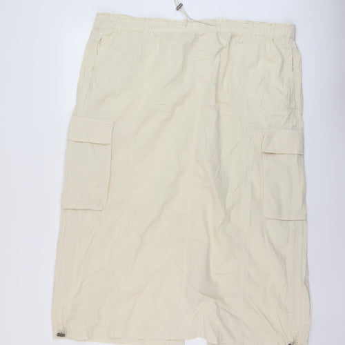 Marks and Spencer Womens Beige Polyester Straight & Pencil Skirt Size 24 Drawstring