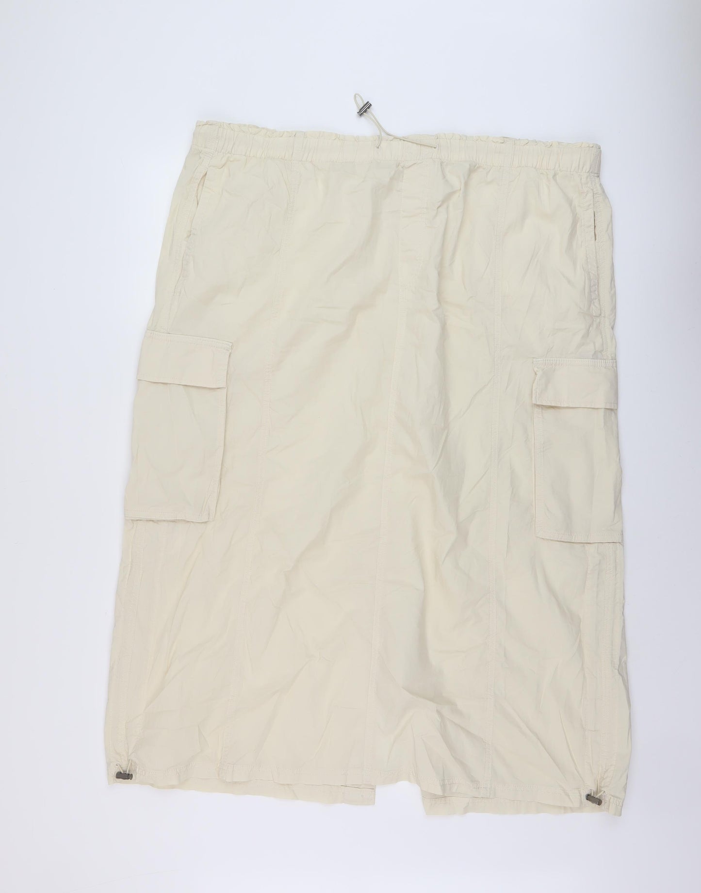 Marks and Spencer Womens Beige Polyester Straight & Pencil Skirt Size 24 Drawstring