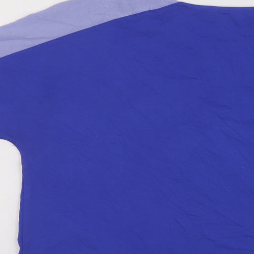 Marks and Spencer Womens Blue Viscose Basic T-Shirt Size 12 Round Neck