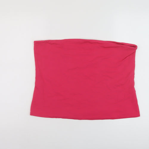 Marks and Spencer Womens Pink Polyester Cropped Tank Size XL Off the Shoulder