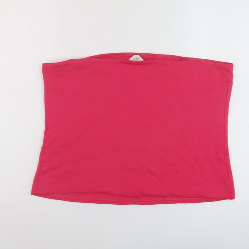 Marks and Spencer Womens Pink Polyester Cropped Tank Size XL Off the Shoulder