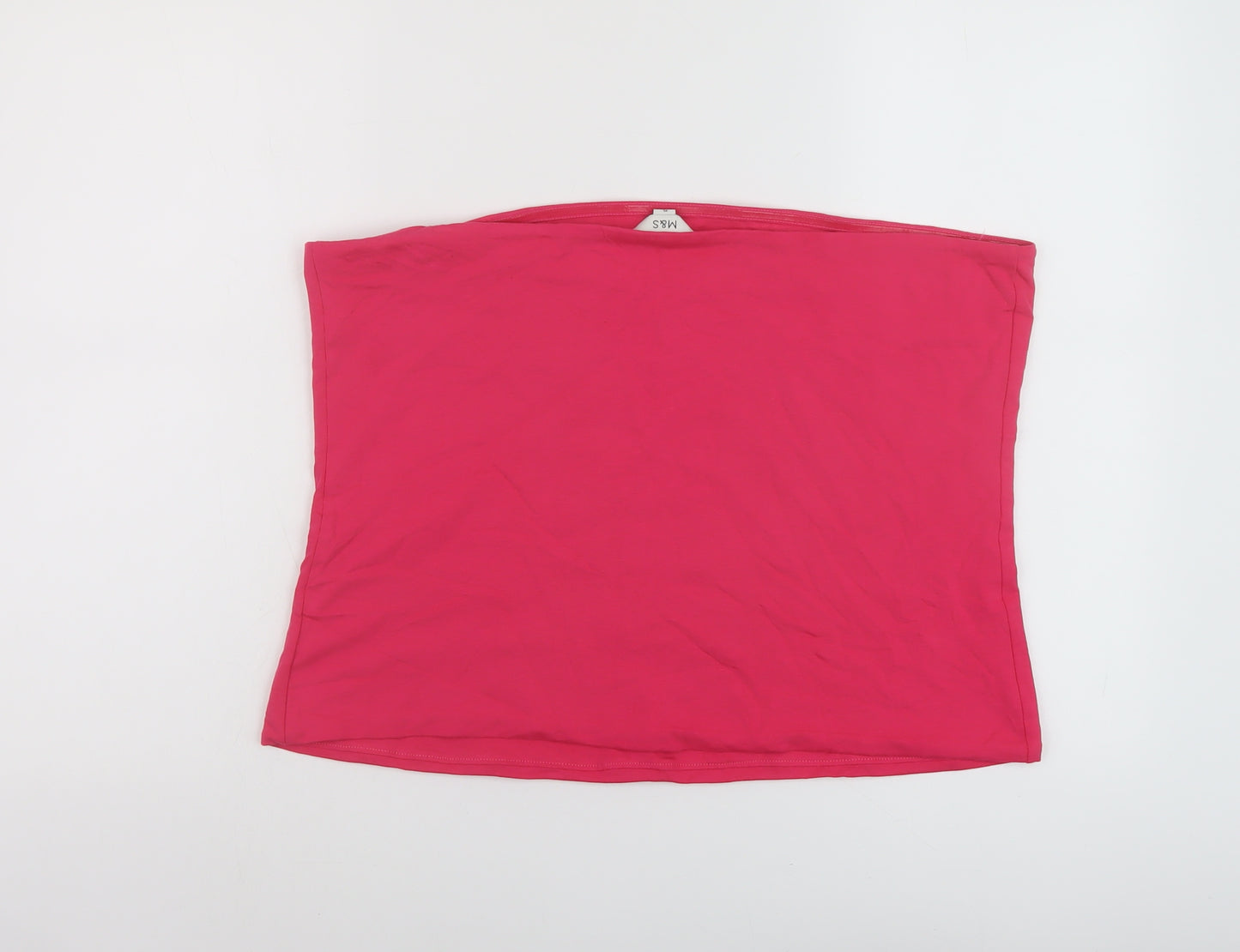 Marks and Spencer Womens Pink Polyester Cropped Tank Size XL Off the Shoulder