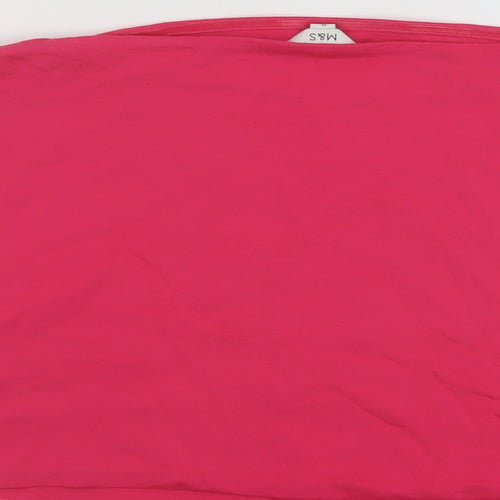 Marks and Spencer Womens Pink Polyester Cropped Tank Size XL Off the Shoulder