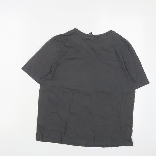 H&M Womens Grey Cotton Basic T-Shirt Size S Crew Neck - Selena Gomez