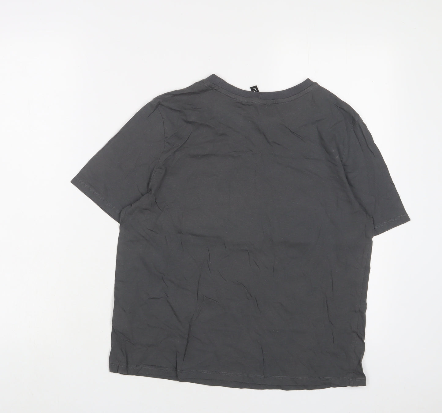 H&M Womens Grey Cotton Basic T-Shirt Size S Crew Neck - Selena Gomez
