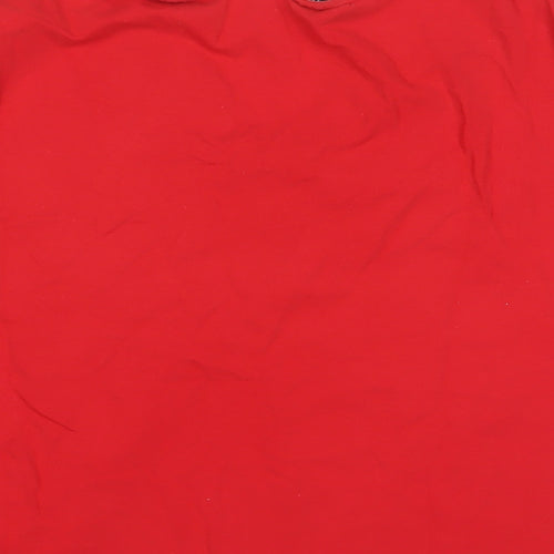 Giani Bernini Womens Red Herringbone Cotton Basic T-Shirt Size M V-Neck