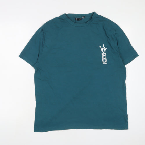 ASOS Mens Blue Cotton T-Shirt Size M Crew Neck