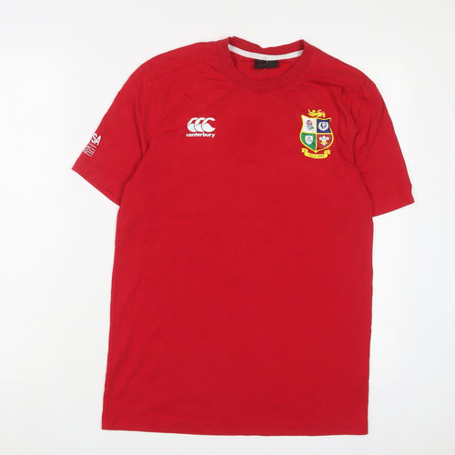 Canterbury Mens Red Cotton T-Shirt Size S Crew Neck