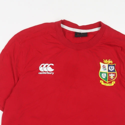 Canterbury Mens Red Cotton T-Shirt Size S Crew Neck