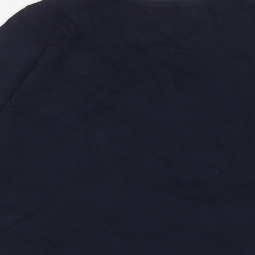 Marks and Spencer Womens Blue Cotton Basic T-Shirt Size 16 Crew Neck