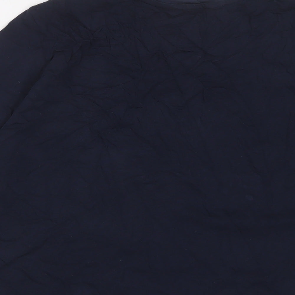 Marks and Spencer Womens Blue Cotton Basic T-Shirt Size 16 Crew Neck