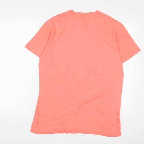 Boohoo Mens Pink Polyester T-Shirt Size S Crew Neck