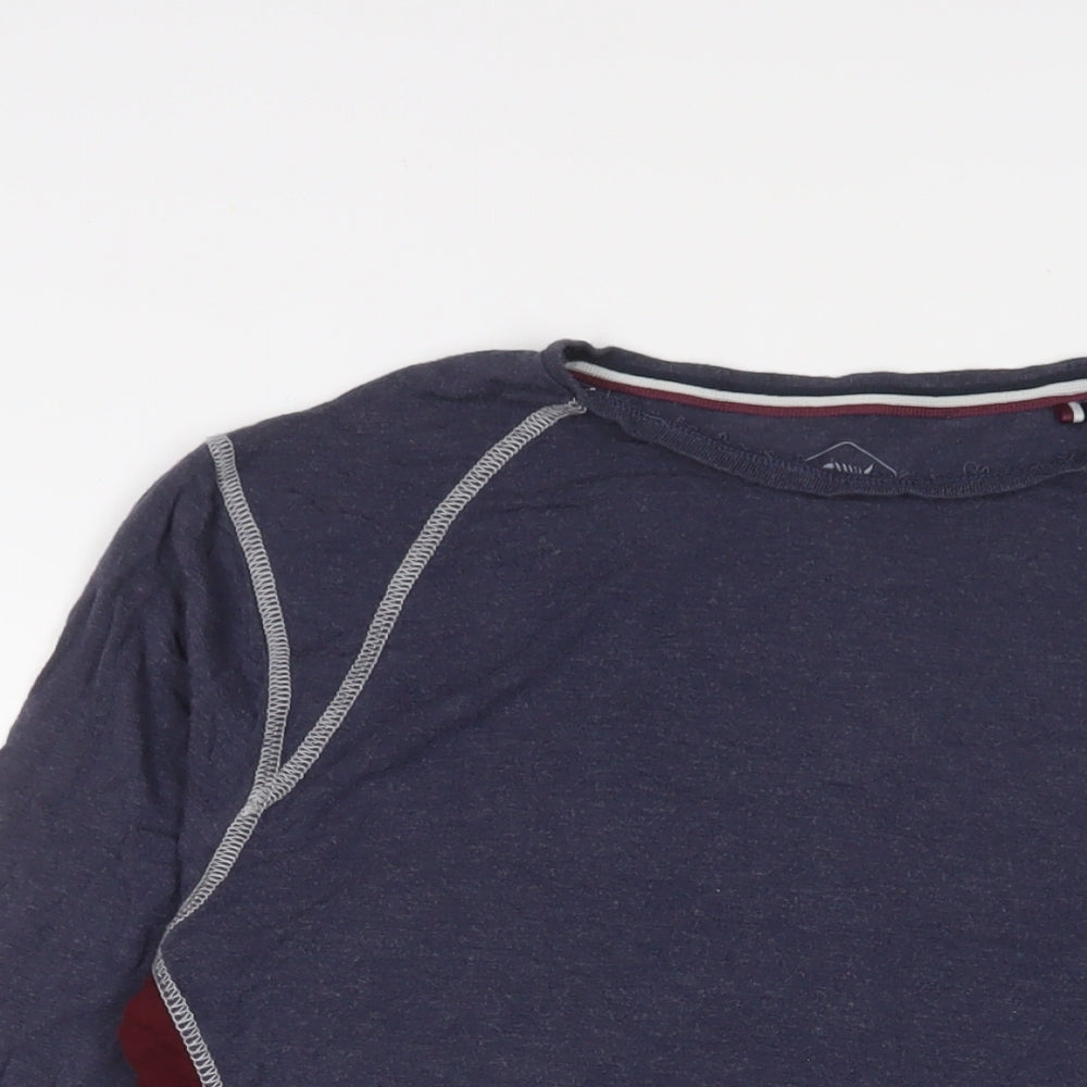 Weird Fish Mens Blue Viscose T-Shirt Size M Crew Neck