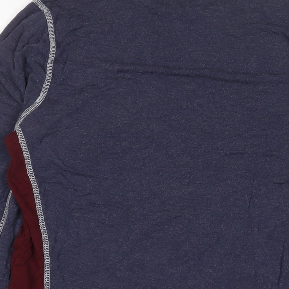 Weird Fish Mens Blue Viscose T-Shirt Size M Crew Neck