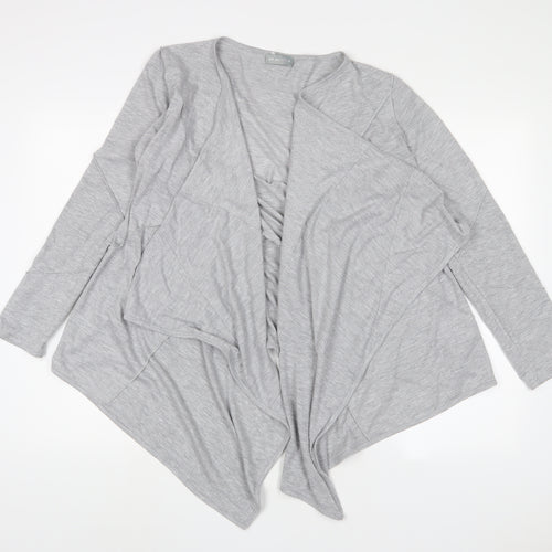 Per Una Womens Grey V-Neck Polyester Cardigan Jumper Size 16 - Open