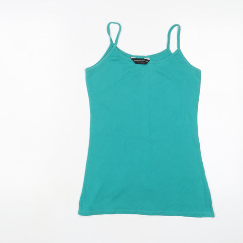 Dorothy Perkins Womens Green Cotton Camisole Tank Size 12 Scoop Neck