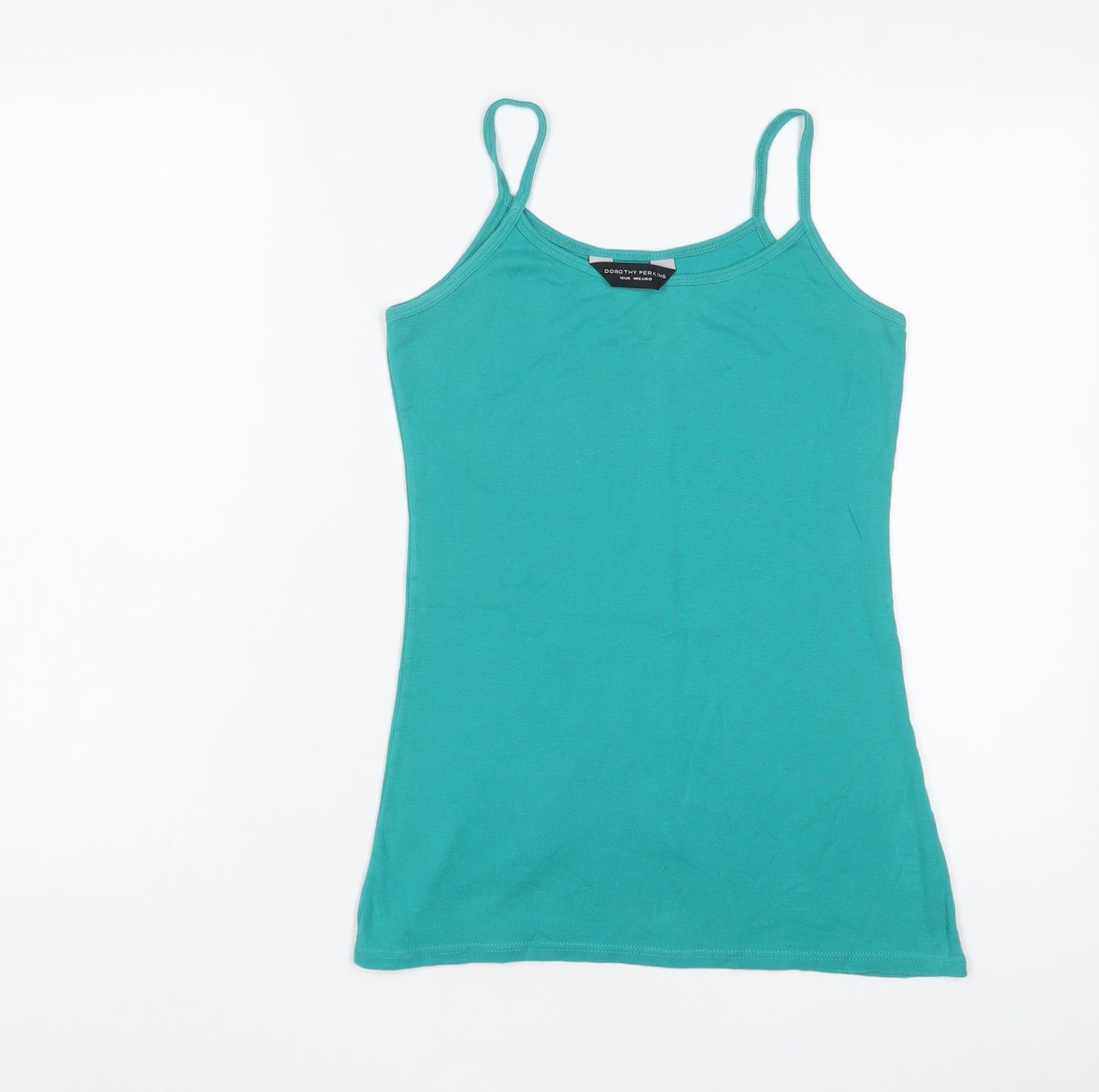 Dorothy Perkins Womens Green Cotton Camisole Tank Size 12 Scoop Neck