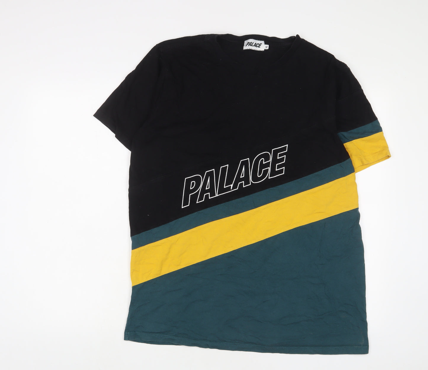 Palace Mens Multicoloured Striped Cotton T-Shirt Size XL Crew Neck