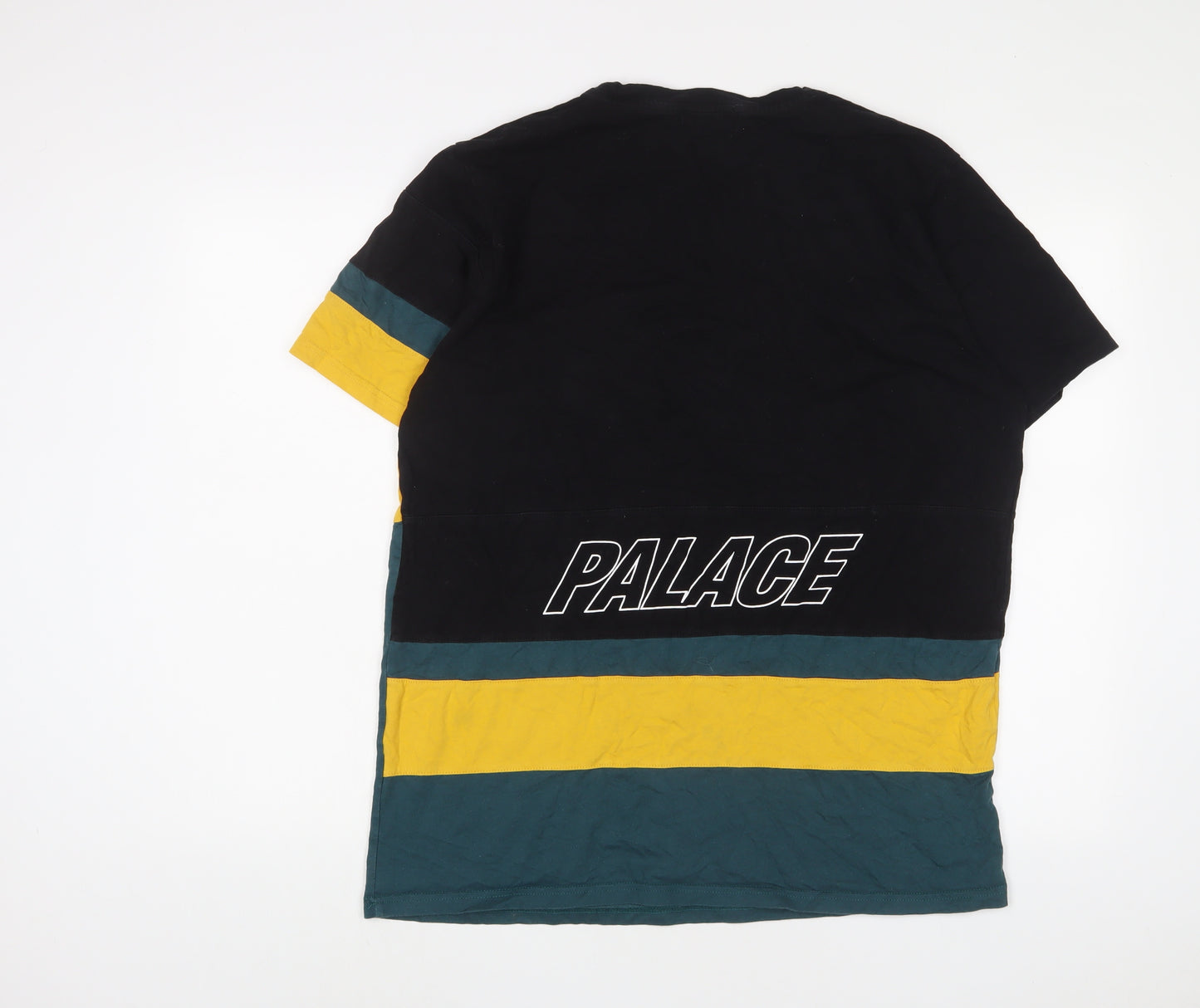 Palace Mens Multicoloured Striped Cotton T-Shirt Size XL Crew Neck