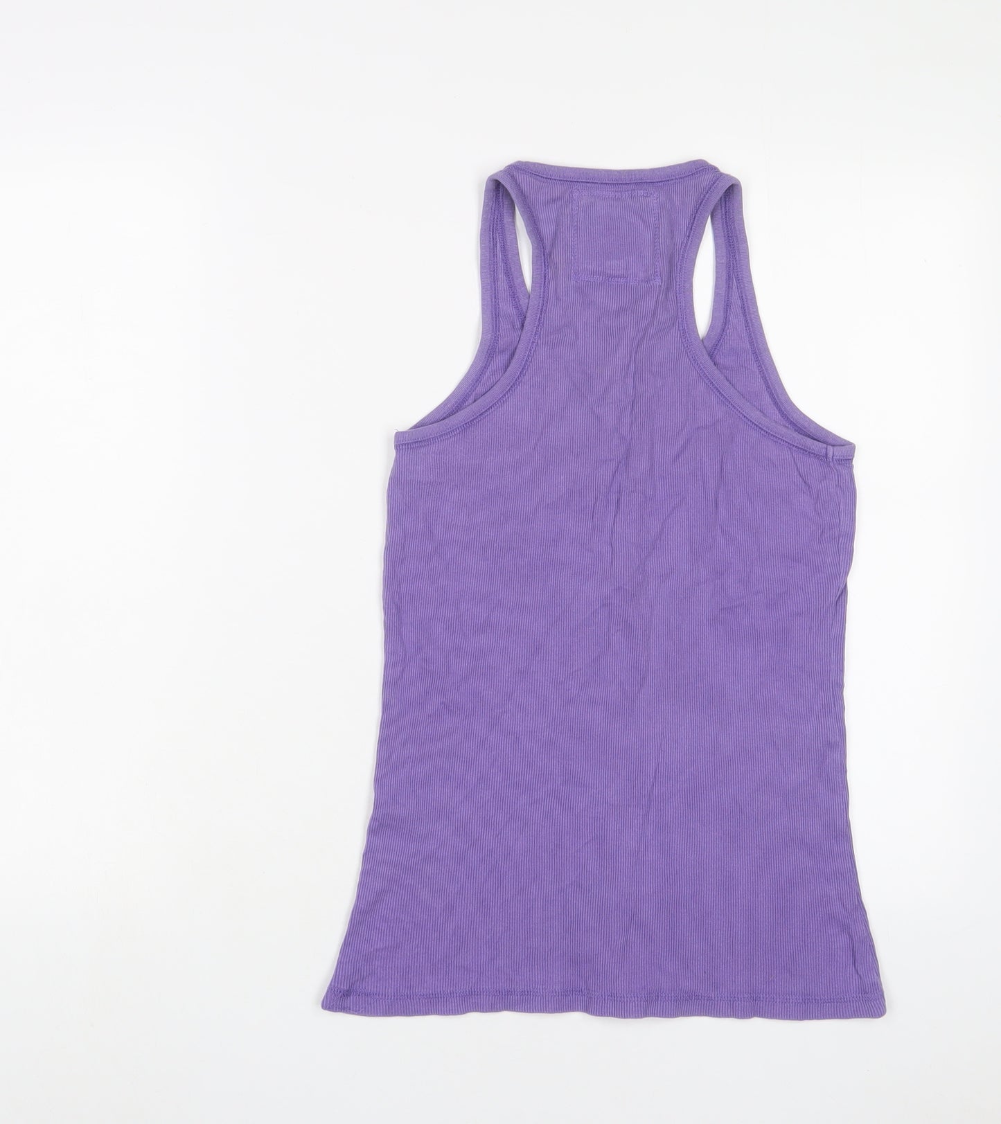 New Look Womens Purple Cotton Basic Tank Size 12 V-Neck - Buttons