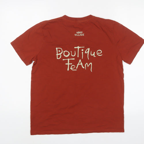 Boutique Team Womens Brown Cotton Basic T-Shirt Size M Crew Neck