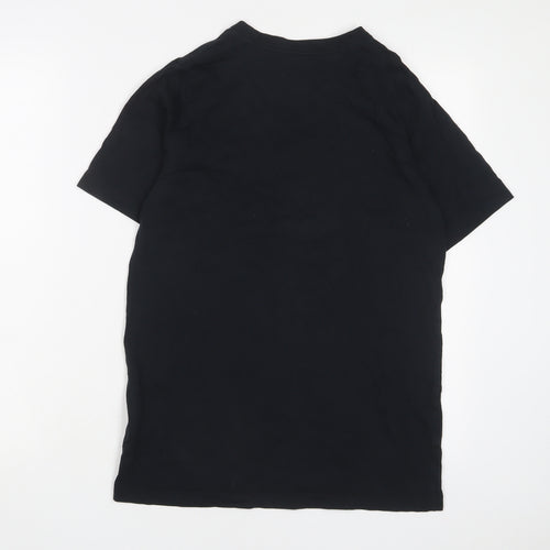 Nike Boys Black Cotton Basic T-Shirt Size 13-14 Years Crew Neck Pullover