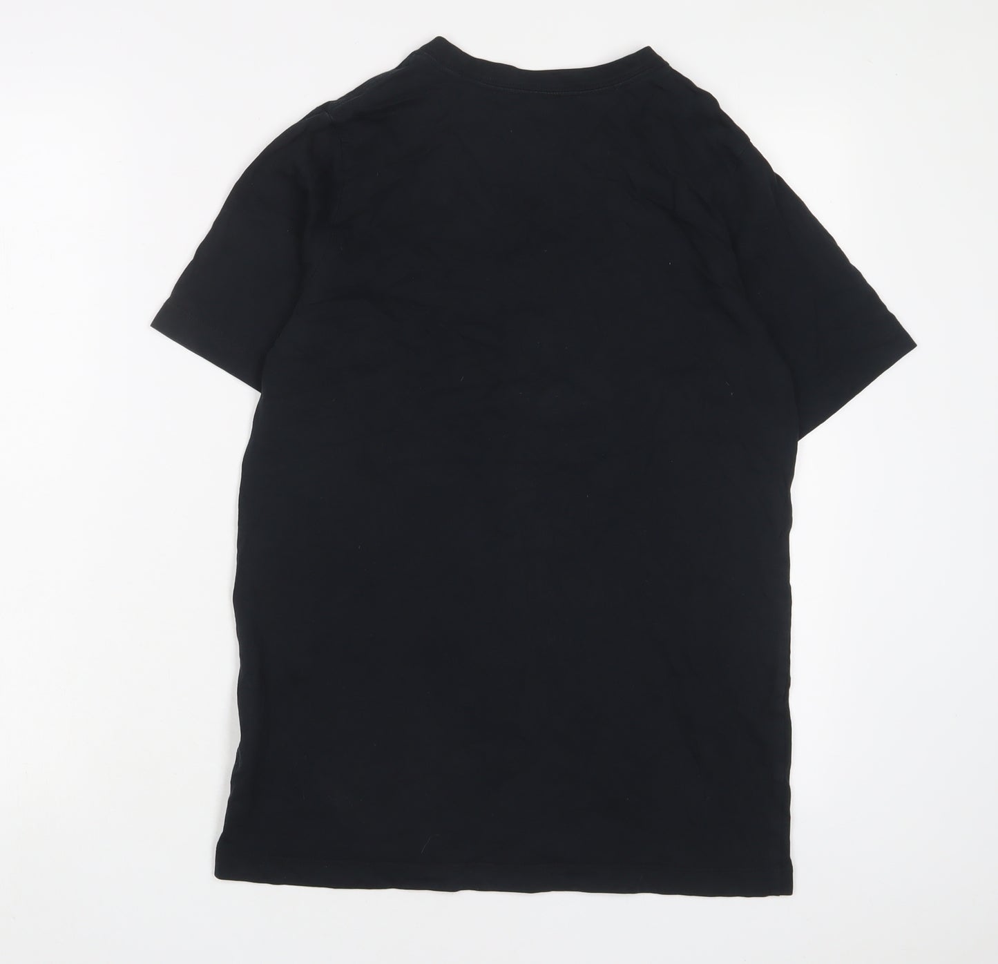 Nike Boys Black Cotton Basic T-Shirt Size 13-14 Years Crew Neck Pullover