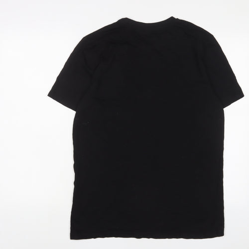 NEXT Mens Black Cotton T-Shirt Size M Crew Neck