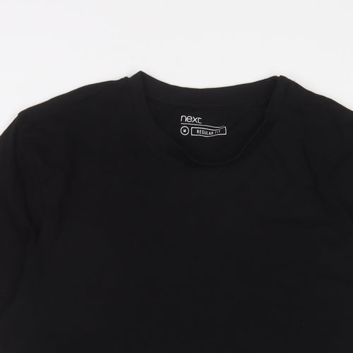 NEXT Mens Black Cotton T-Shirt Size M Crew Neck