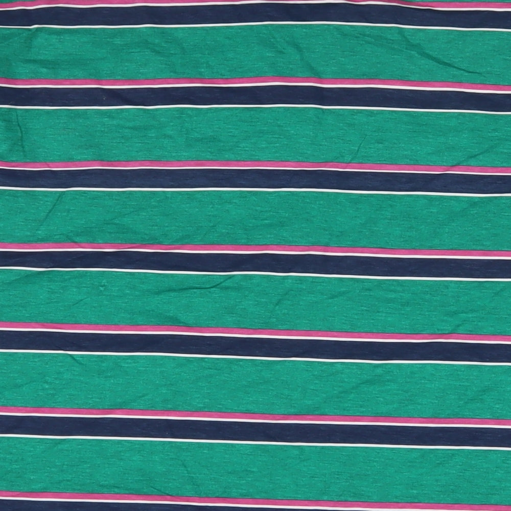 ASOS Mens Green Striped Cotton T-Shirt Size S Crew Neck - New York