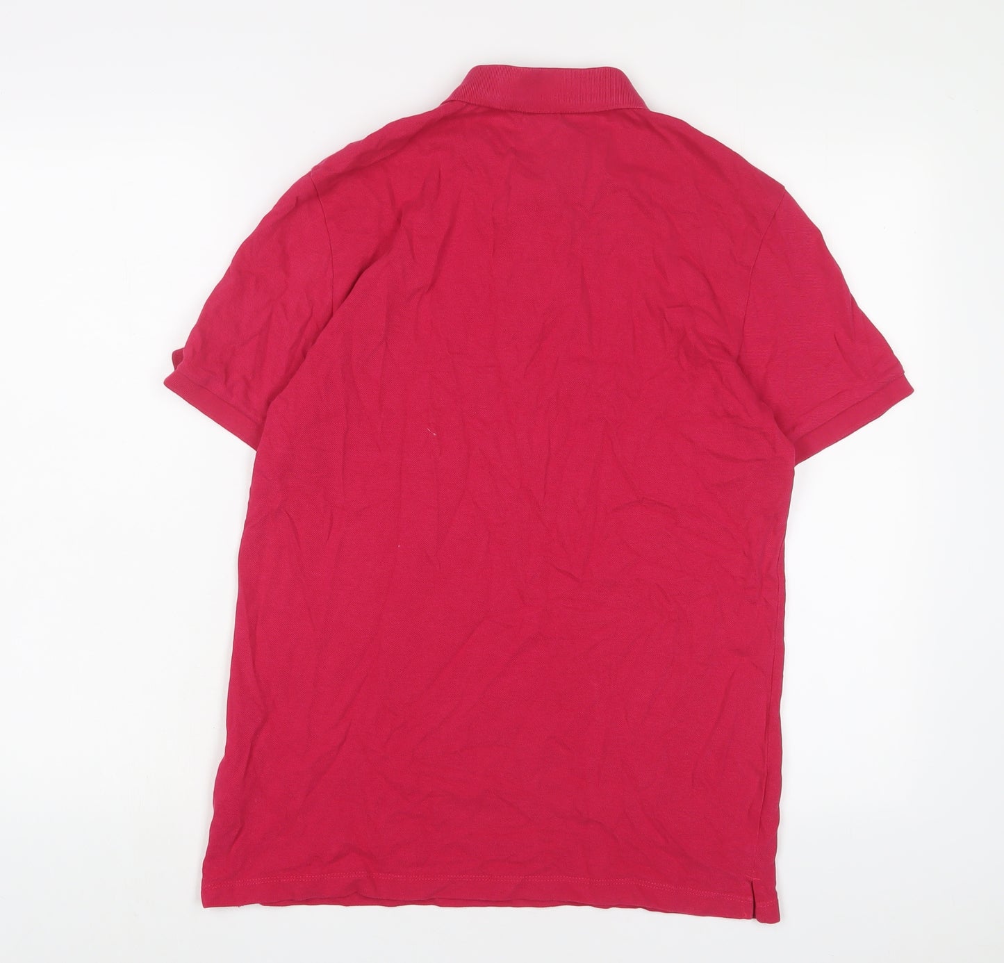 NEXT Mens Pink Cotton Polo Size M Collared Button