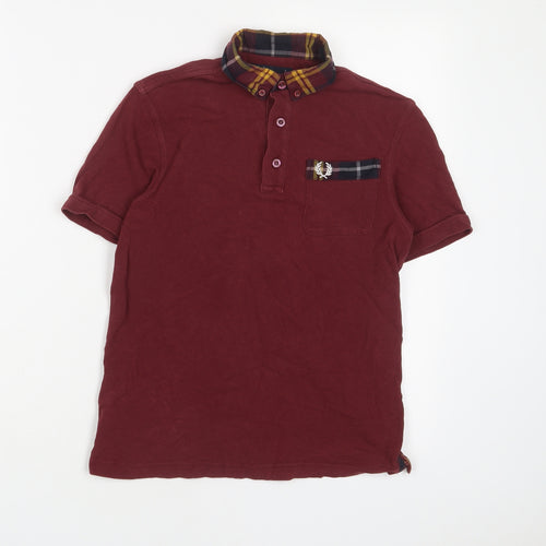 Fred Perry Boys Red Cotton Basic Polo Size 8 Years Collared Button - 8-10 Years