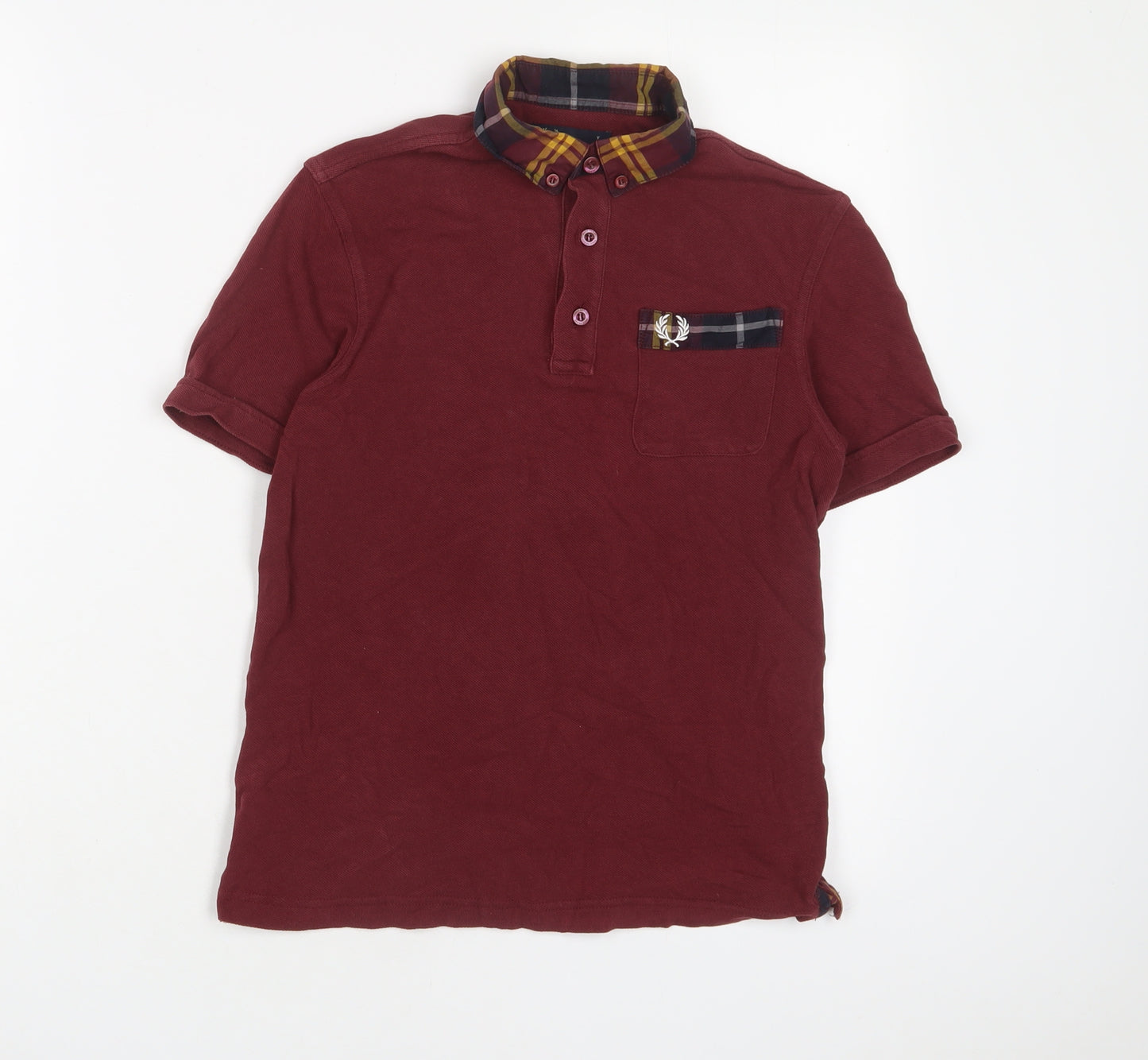 Fred Perry Boys Red Cotton Basic Polo Size 8 Years Collared Button - 8-10 Years