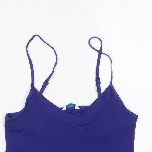 Marks and Spencer Womens Blue Solid Viscose Cami Pyjama Top Size 8