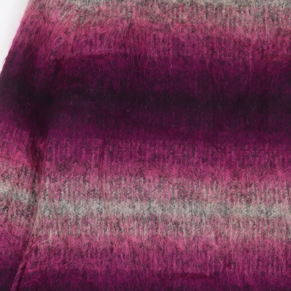 Savida Womens Purple Striped Overcoat Coat Size 10 Snap