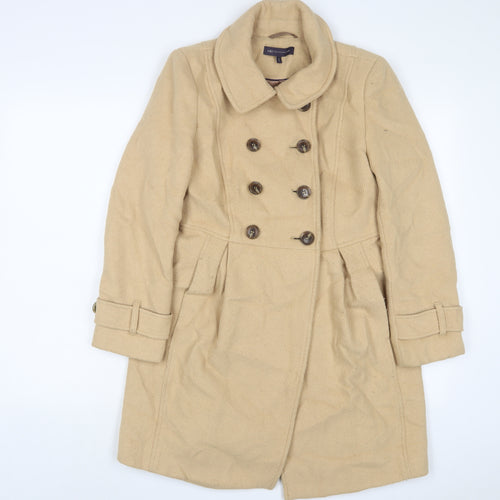 Marks and Spencer Womens Beige Overcoat Coat Size 6 Button
