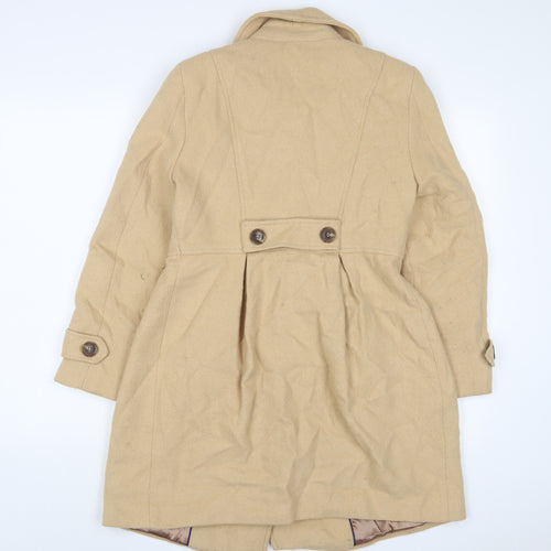 Marks and Spencer Womens Beige Overcoat Coat Size 6 Button