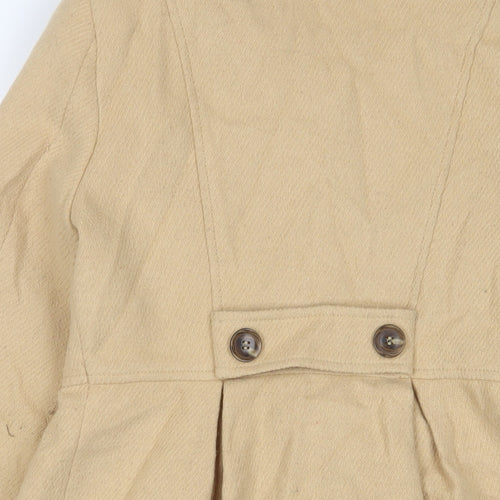 Marks and Spencer Womens Beige Overcoat Coat Size 6 Button