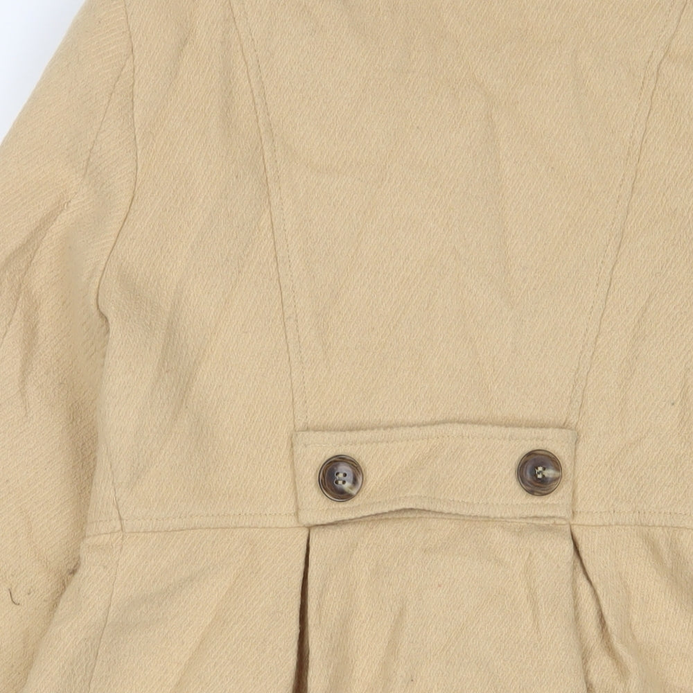 Marks and Spencer Womens Beige Overcoat Coat Size 6 Button
