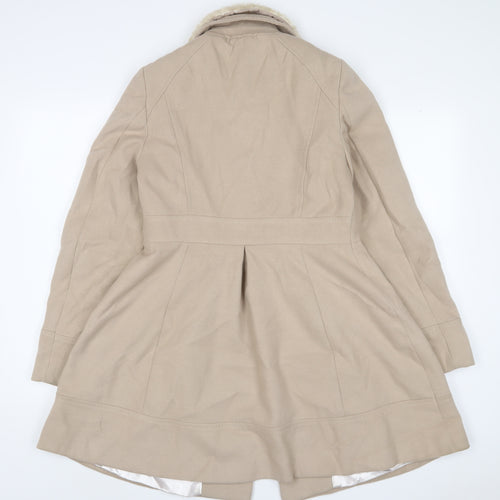 Dorthy Perkins Womens Beige Overcoat Coat Size 12 Button