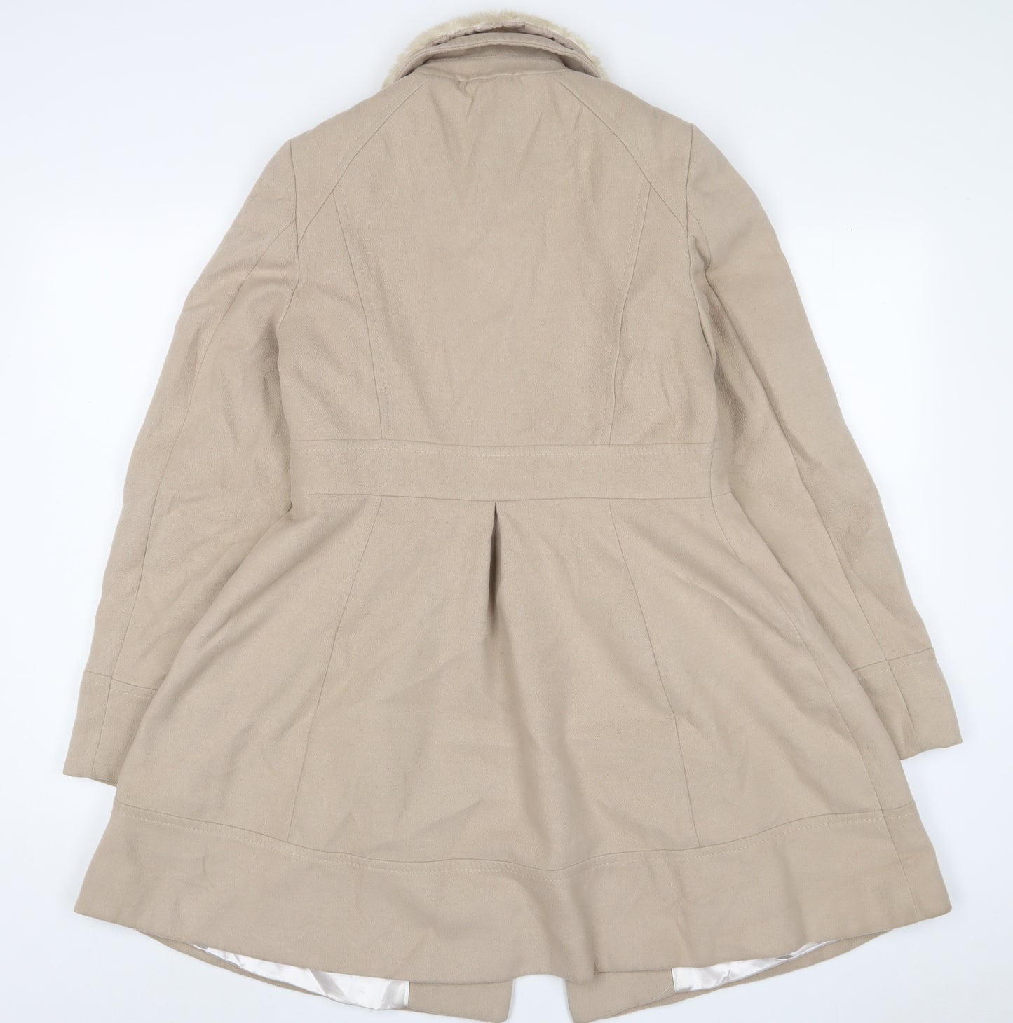 Dorthy Perkins Womens Beige Overcoat Coat Size 12 Button