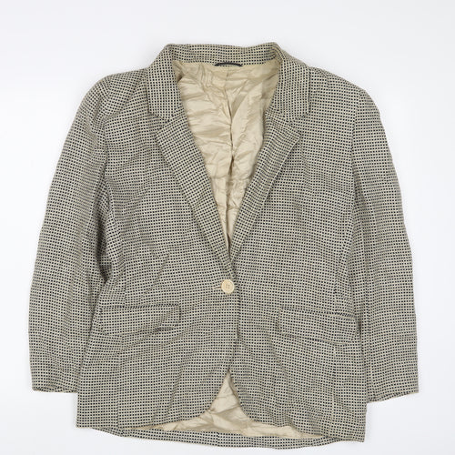 St Michael Womens Beige Jacket Blazer Size 12 Button