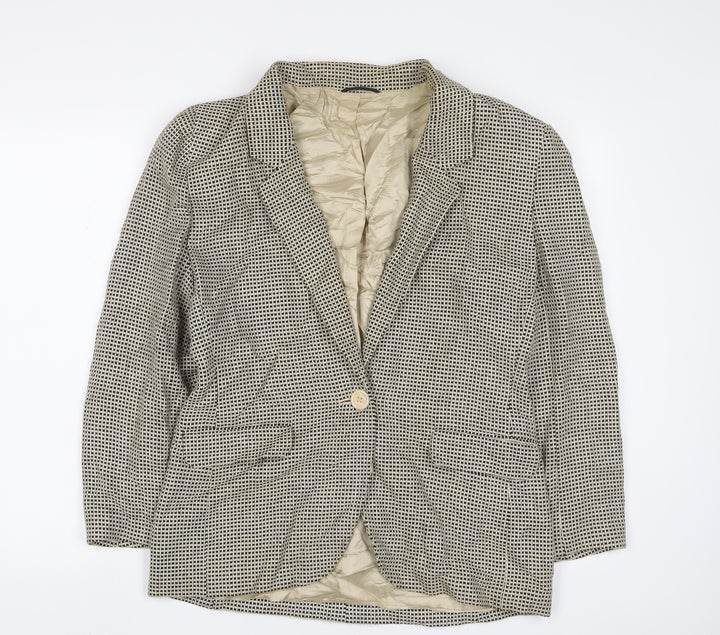St Michael Womens Beige Jacket Blazer Size 12 Button