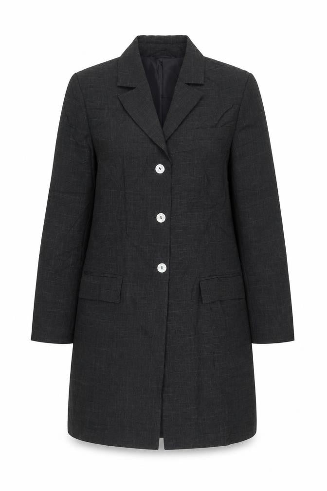 Front view of Classics women’s grey jacket blazer, size UK 10, button