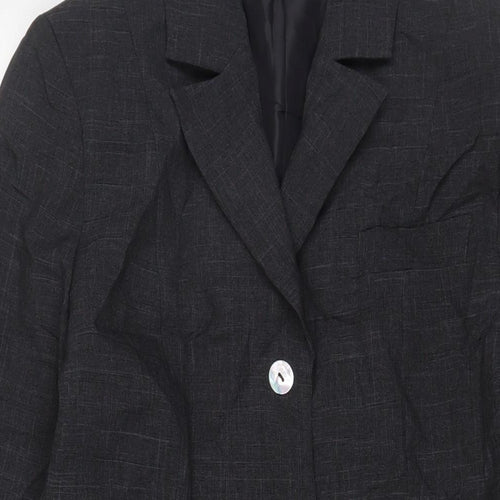 Classic Womens Grey Jacket Blazer Size 10 Button