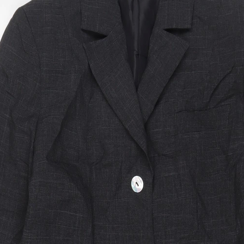 Classic Womens Grey Jacket Blazer Size 10 Button