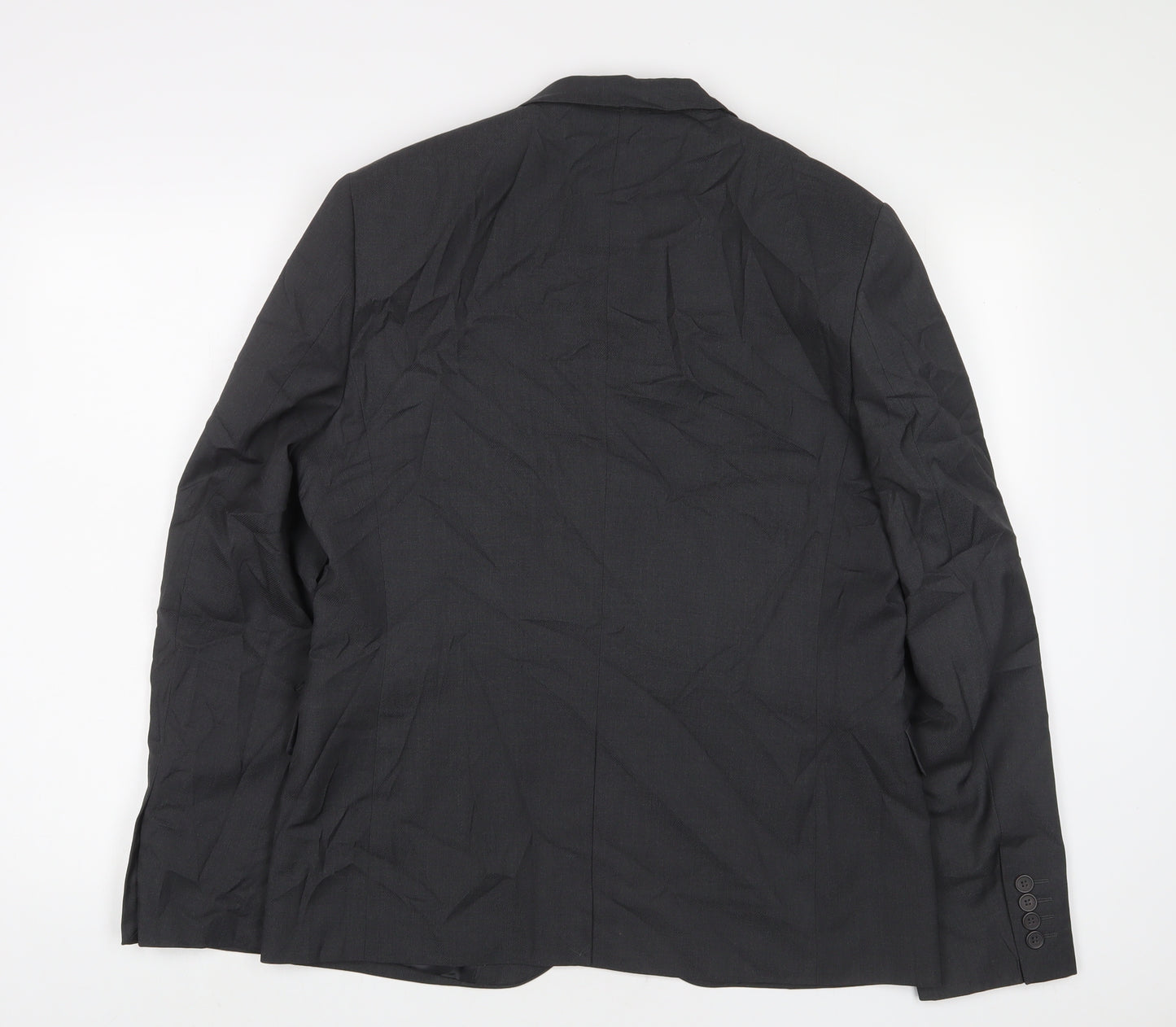 H&M Mens Grey Polyester Jacket Suit Jacket Size 40 Regular