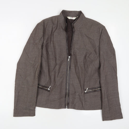 NEXT Womens Brown Jacket Size 16 Zip